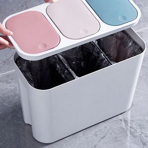 Bote de basura de plástico emergente, separación de 3 contenedores, clasificación pop-up, gran oferta - Product Image 5