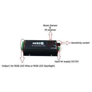 Smart Sound Control 12v 24v 4A <strong>Brightness</strong> Dimmer Kit 24 Keys Remote IR Receiver Music <strong>Sensor</strong> <strong>Led</strong> Light Strip <strong>Controller</strong> RGB - Product Image 3