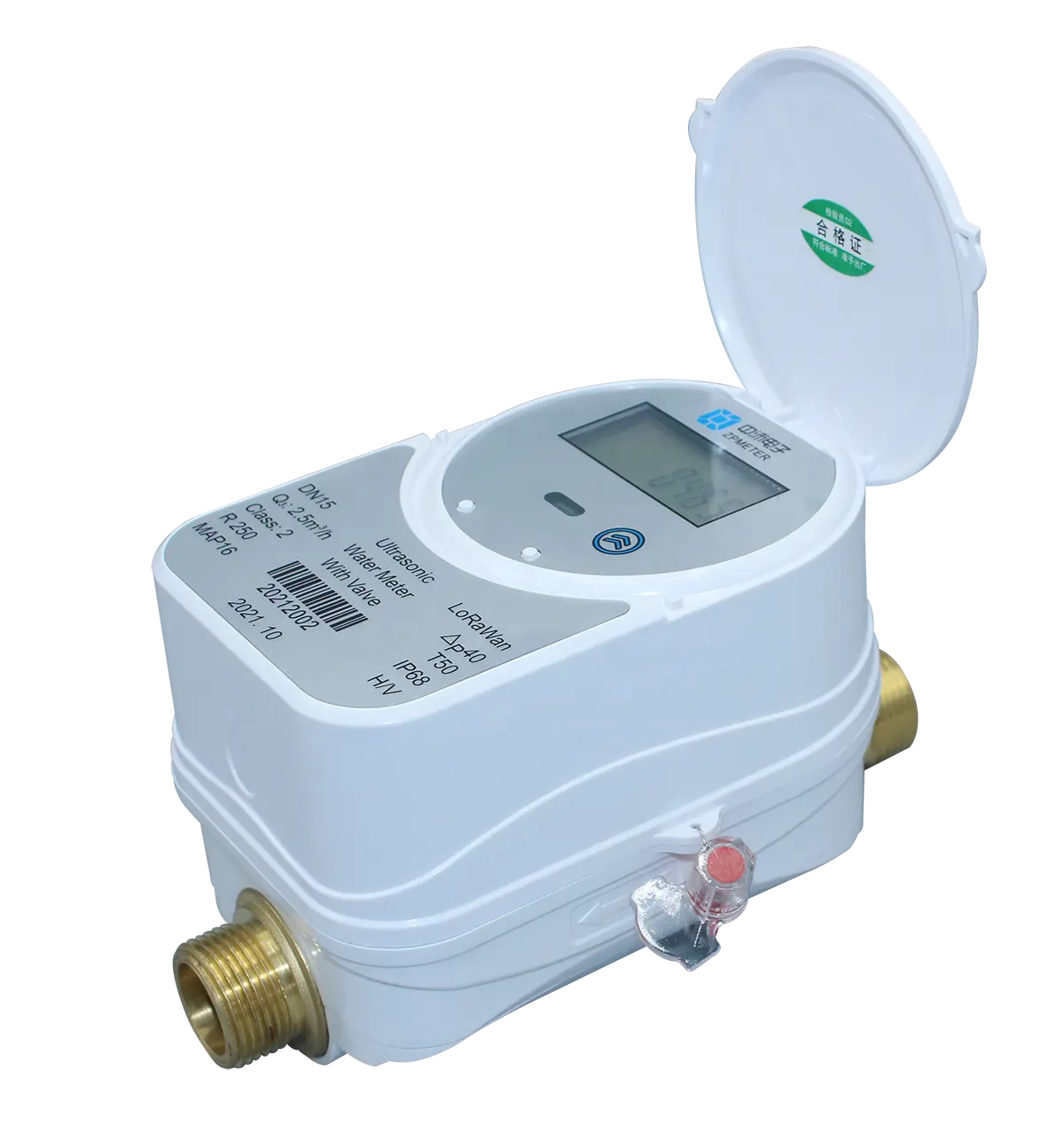 Medidor de flujo de agua ultrasónico inteligente, Control por aplicación Tuya Zigbee con conexión WiFi