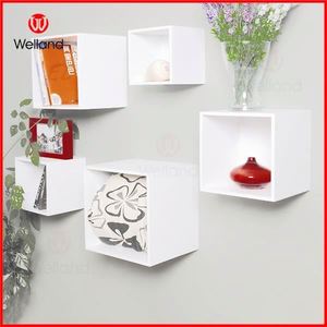 Caja de almacenamiento de apilamiento funcional, juego de estante de cubo decorativo de montaje en pared - Product Image 3