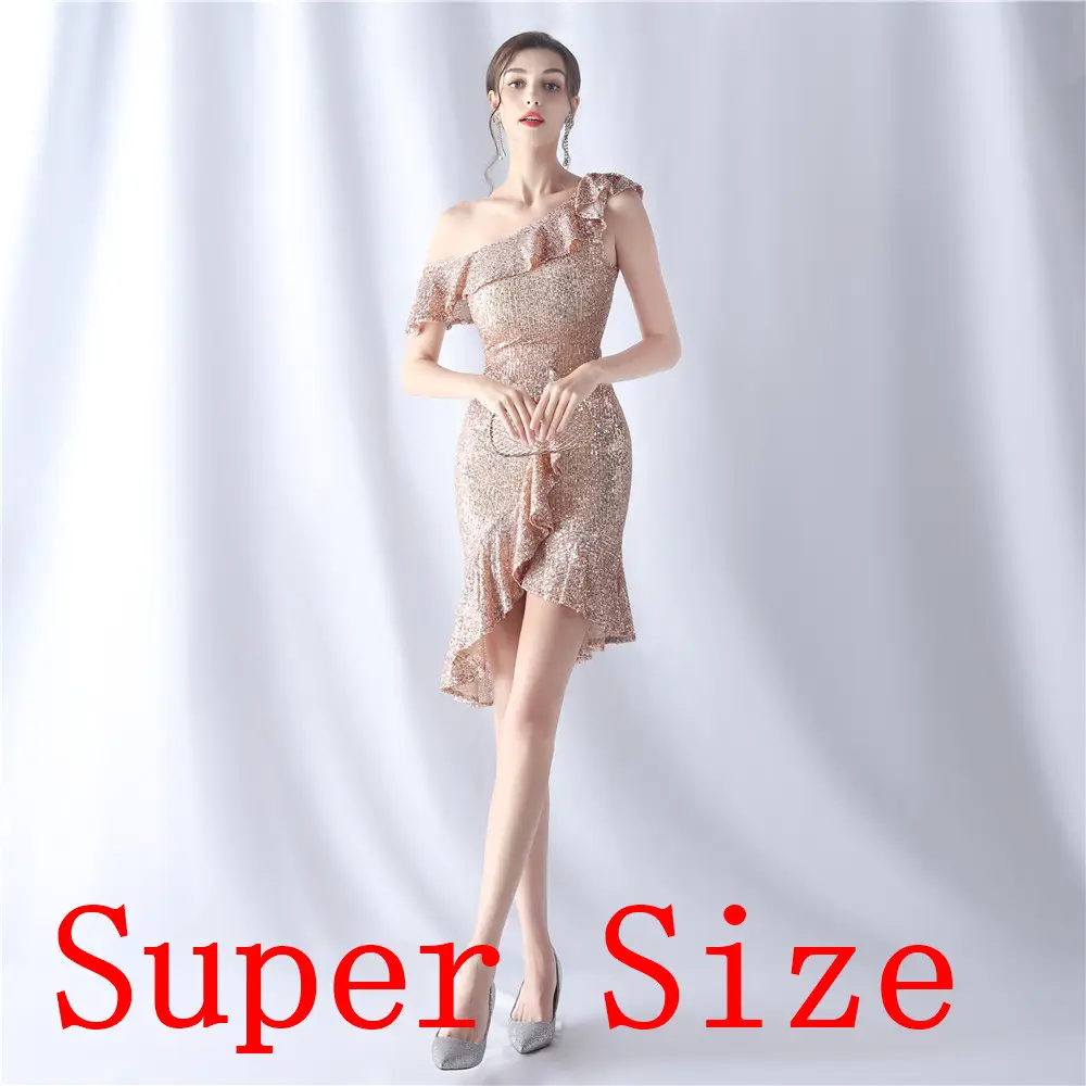 18671-S #2021ウェディングファットレディドレスプラスサイズドレススーパーサイズの新しいデザインスパンコールスカラップマーメイドブライドメイドドレス