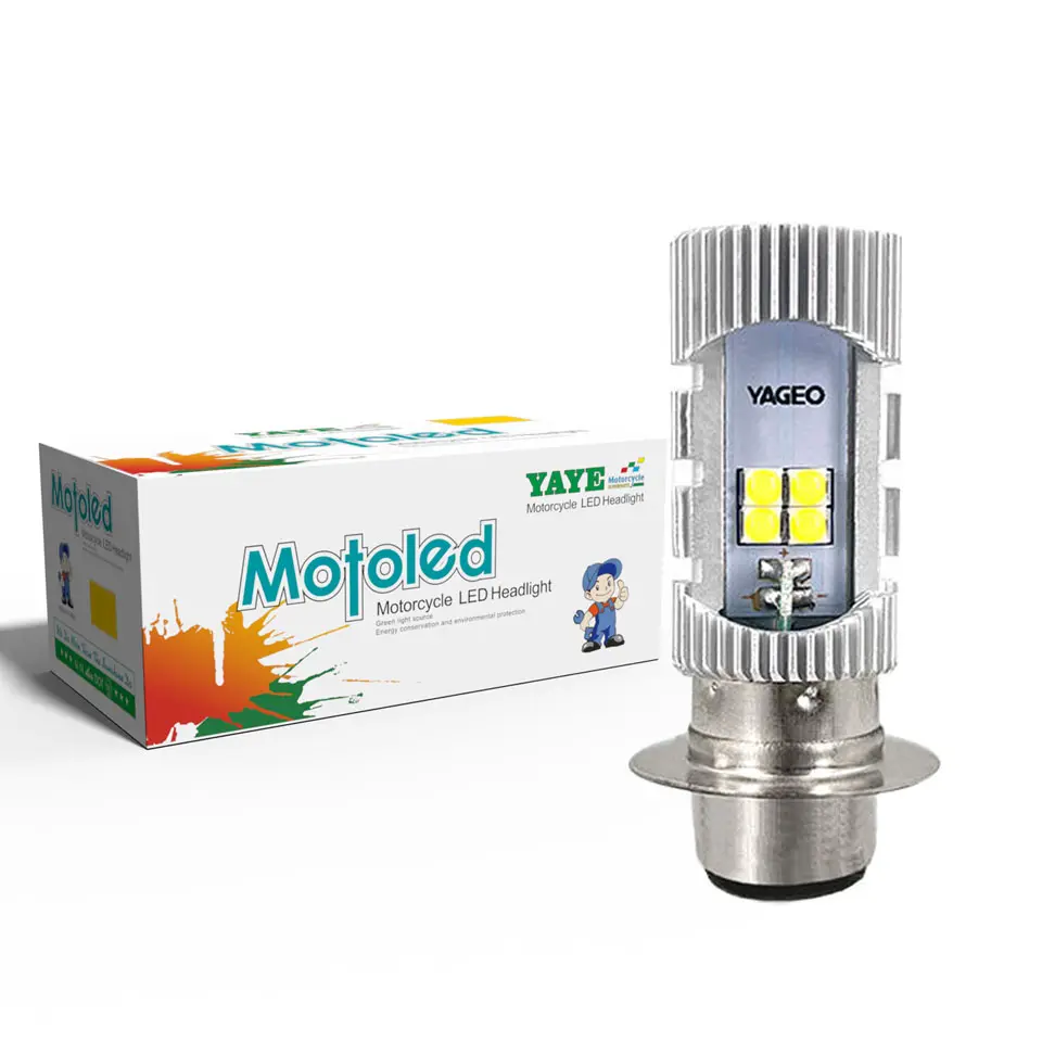 YAYE 8V 10V 12V 24V H4 HS1 BA20D H6 P15D H6M 12 15 vatios Bombilla de faro LED para motocicleta