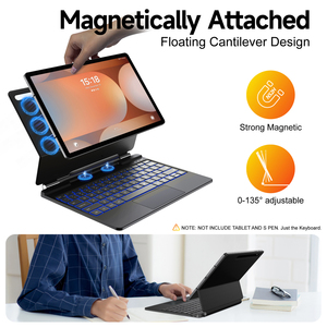三星Galaxy Tab S7 + S8 + S9 + S10 + RGB背光平板键盘多键原厂新款半硅胶外壳 - Product Image 4