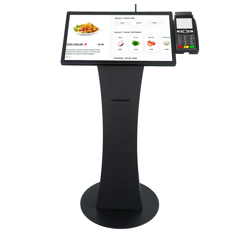 Quiosco de pantalla táctil para pago de pedidos de autoservicio de 21,5 pulgadas, máquina de pago automático, quioscos de escáner de código de barras para cadena de tiendas/restaurantes