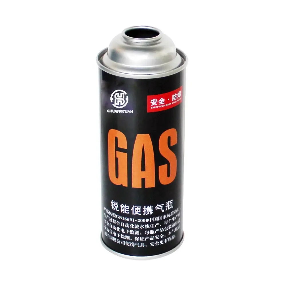 Cilindro de gas butano y cartucho de gas butano con latas de spray de encendedor de válvula