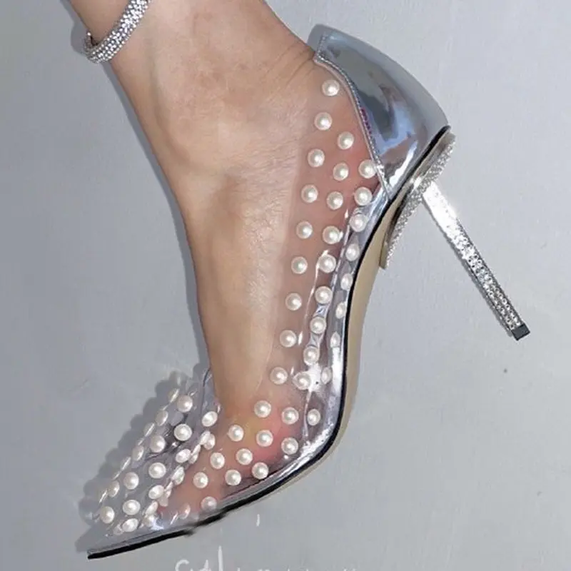 שקוף קריסטל חשפנית פגיון סקסי יוקרה נשים גבירותיי femme-סנדל chaussures מעצב יוקרה מותגים גבוהה העקב נעליים