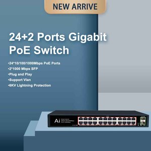 Özel fabrika doğrudan ucuz fiyat tam gigabit 24port poe anahtarı ağ ip kamera için 2 gigabit rj45 uplink ile - Product Image 2