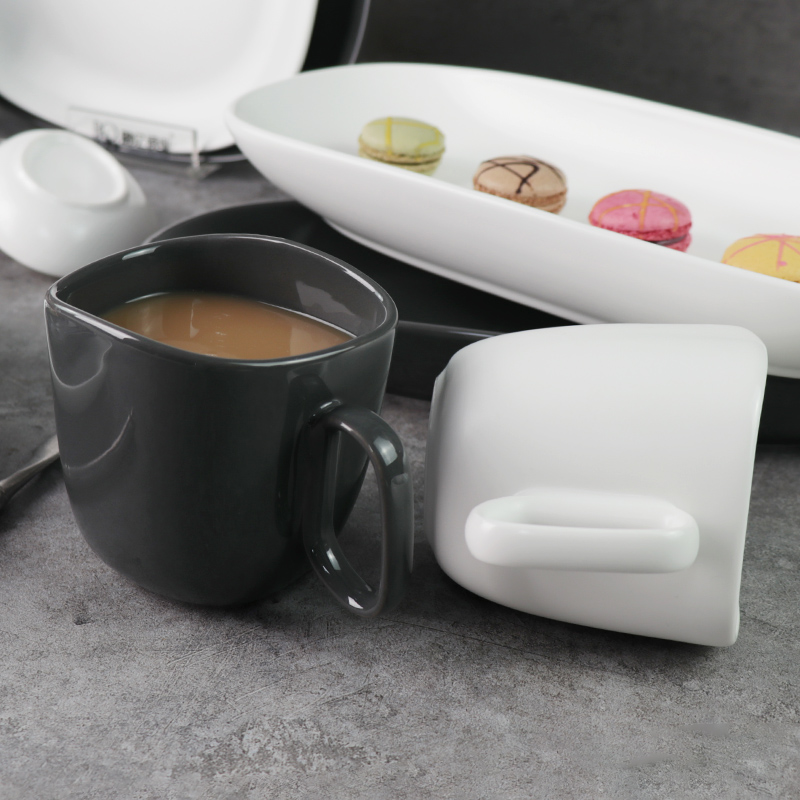 Grey wholesale porcelain ears custom mug cup