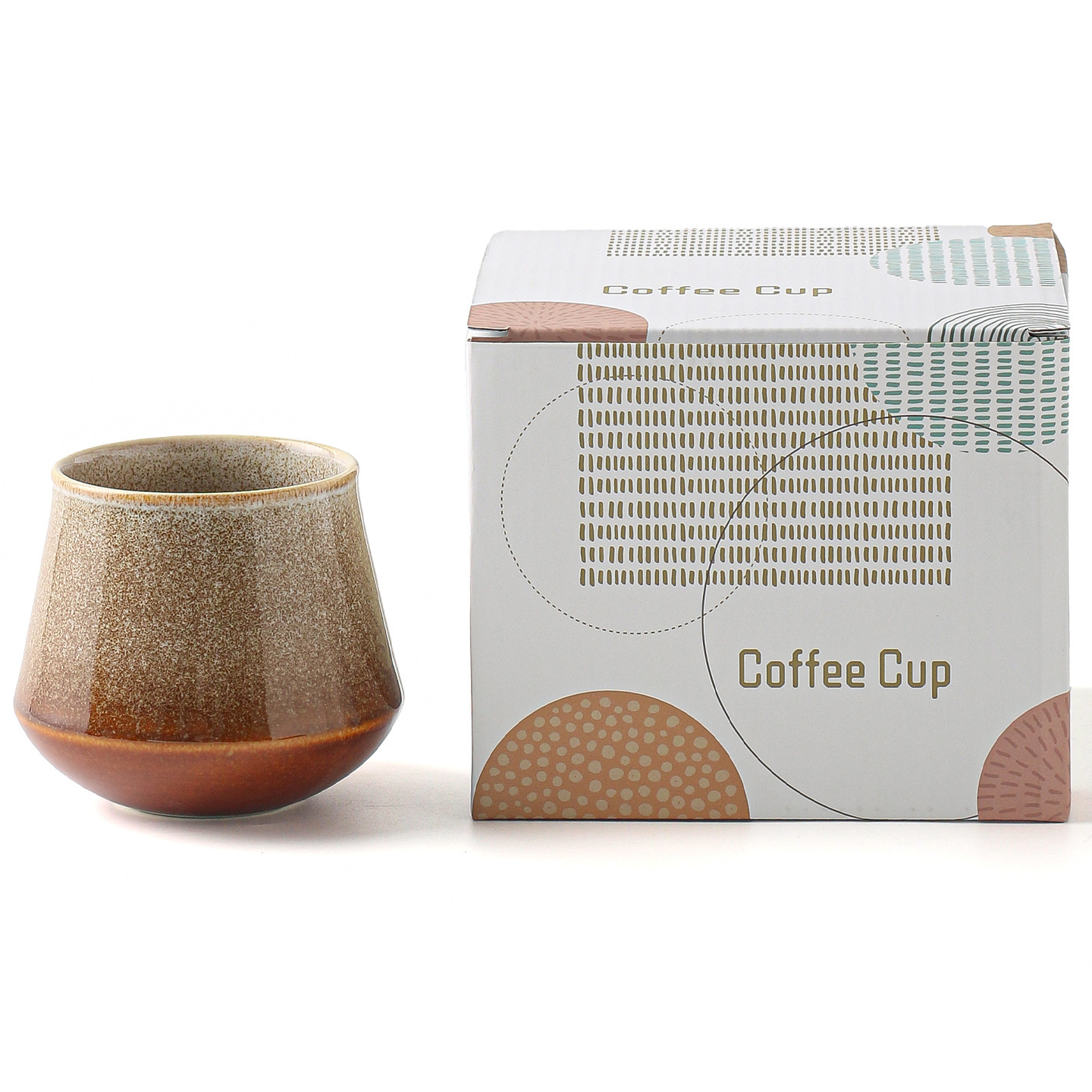 Tazza trapezoidale bianca Fjt, modificata in forno.