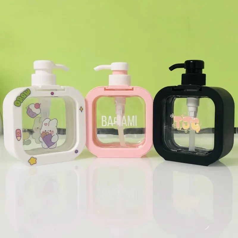 cosmetics packaging containers 300ml 500ml empty packaging square plastic shampoo bottle for lotion