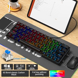 ZXX561 63 teclas Azul Rojo interruptor personalizado Keycap Mini juegos con cable Usb 3,0 teclados moda RGB retroiluminado Teclado mecánico óptico - Product Image 2