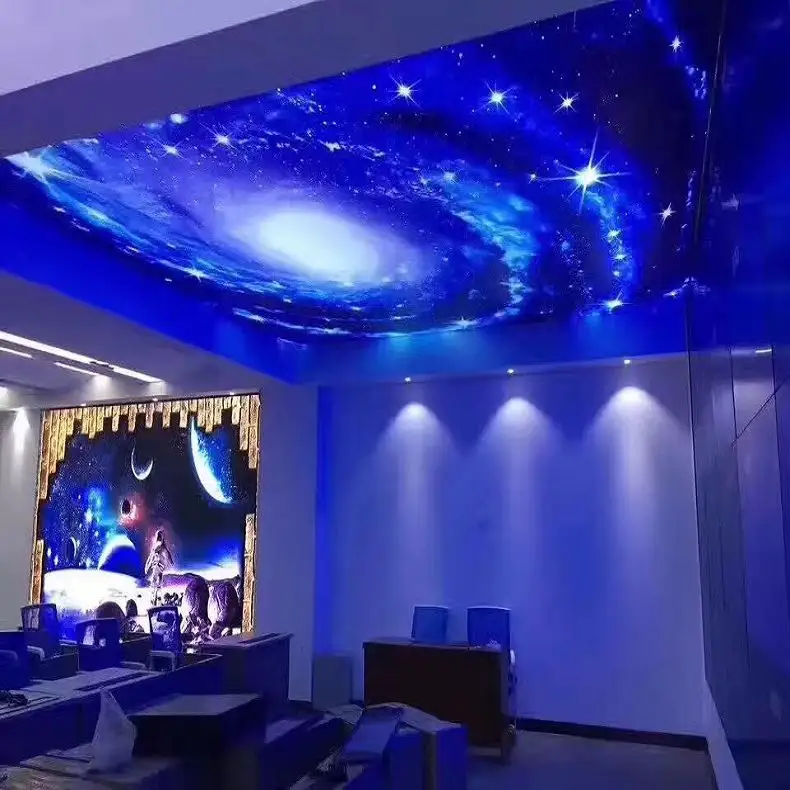ギャラクシースペース星空夜空きらめく星PVCストレッチ天井フィルム店の天井デザイン
