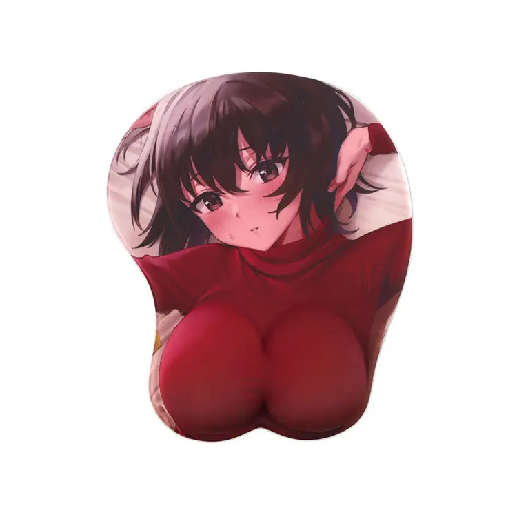 Ergonomik silikon jel karikatür çıplak eşek seksi meme kız Cute sevimli özel Diy bilek istirahat destek 3D Anime Mousepad Mouse Pad