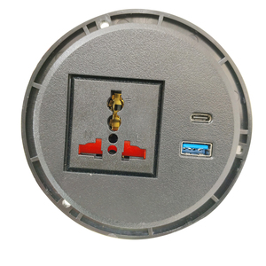 Enchufe de escritorio oculto integrado de mesa redonda inteligente con USB tipo C - Product Image 1