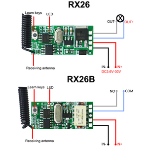 Micro telecomando Wireless interruttore automatico di apprendimento codice per DC 3.6v 6V 12V 24V motore modulo di sterzo anteriore - Product Image 5