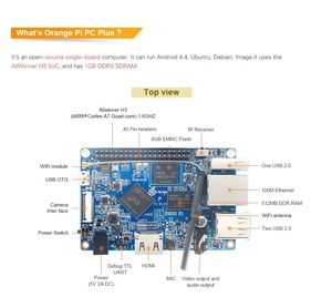 PC arancione più 1G DDR3 con Flash EMMC 8G, Allwinner H3 openssource <span class=keywords><strong>Mini</strong></span> PC a scheda singola