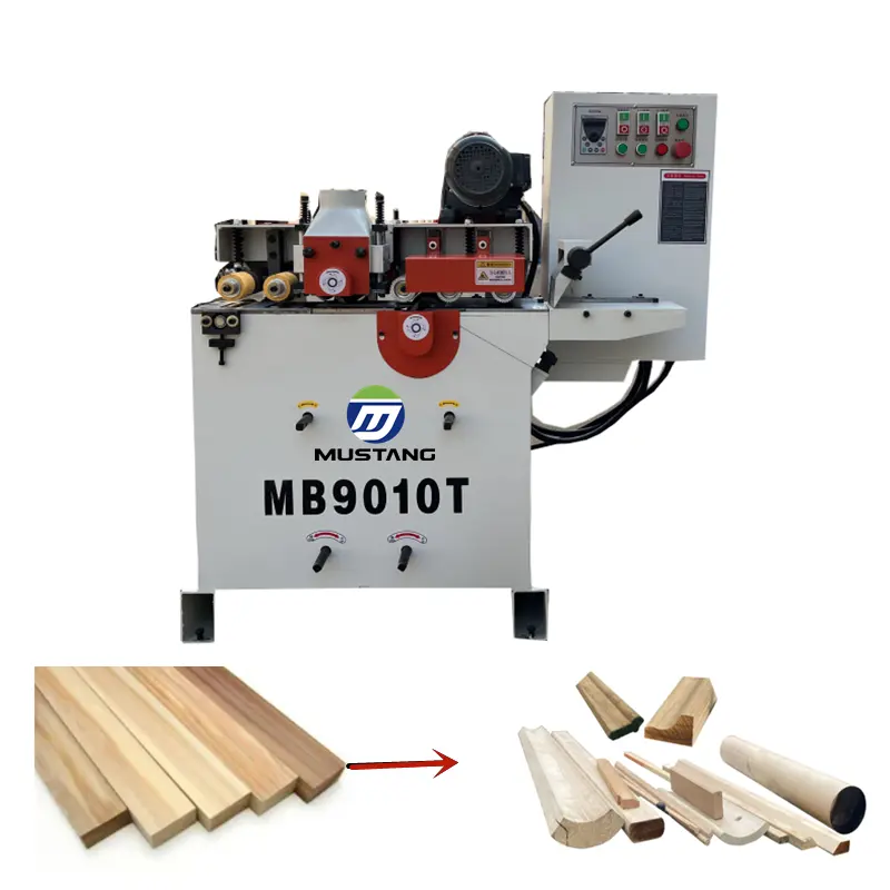 MB9010T Mustang Automatic Round Rod Milling Sanding Wooden Broom Hammer Pole Stick Molding Making Wood Broom Handle Machine