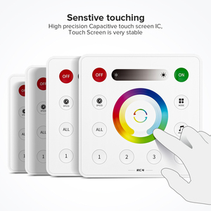 2.4GHz SPI PWM <strong>LED</strong> 4 Zone Wall Touch Panel Remote for SP63*<strong>E</strong> Controller WS2812B FCOB DIM CCT <strong>RGB</strong> RGBW Pixels <strong>LED</strong> Light Strip