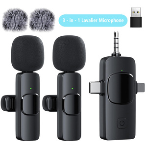 Chuyên nghiệp ve áo đa hướng 3 trong 1 USB-C giảm tiếng ồn mini không dây <span class=keywords><strong>Lavalier</strong></span> Micro <span class=keywords><strong>lavalier</strong></span> không dây Para - Product Image 4