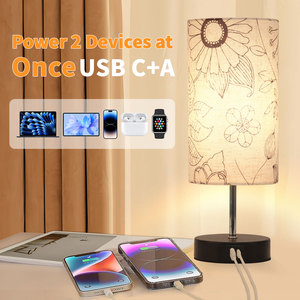 CL <strong>Lighting</strong> New Design Creative Modern Nightstand Ambient Table Lamp with Pattern Print Fabric Shade for Bedroom