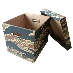 Caja de almacenamiento personalizada para banqueros de archivos con tapa y asas caja de embalaje de cartón de papel de cartón corrugado - Product Image 6