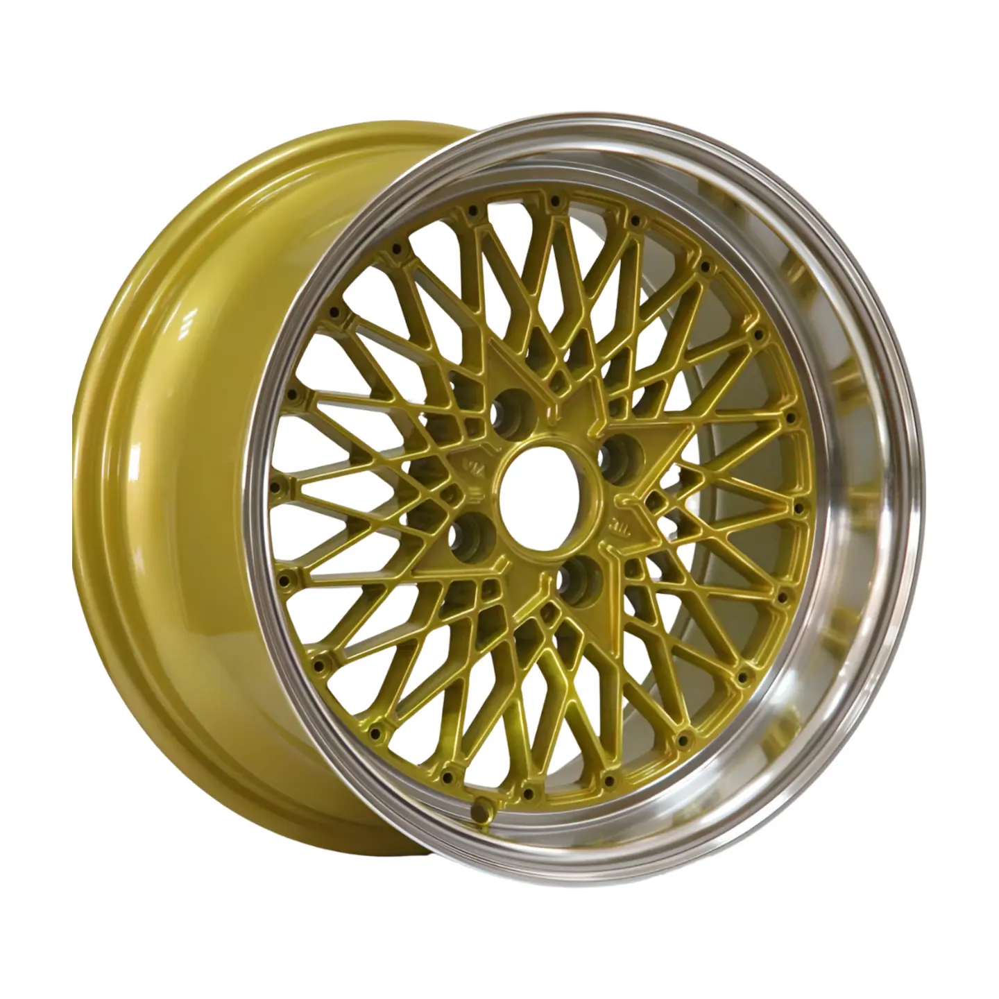 Jy צבע זהב 15 17 אינץ' חישוקי רשת גלגלים לרכב למכירה