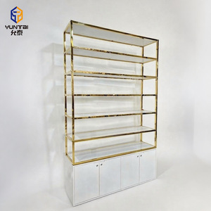 Thanh Lịch Bằng Gỗ Nước Hoa Cửa Hàng Hiển Thị Kệ Tùy Chỉnh Bán Buôn Logo Tủ Tường Cho Vẻ Đẹp Cửa Hàng Deco - Product Image 2