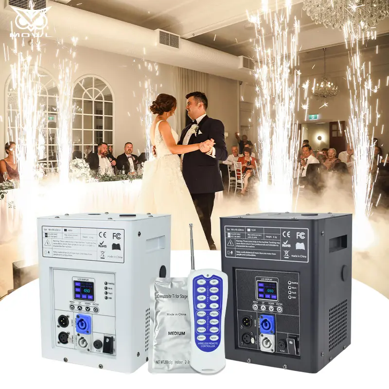 معدات مسرح حفل الزفاف 750W الكهربائية Sparkler Firework Pyro ألعاب نارية نافورة باردة شرارة آلة
