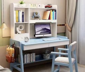Modern Luxury Home Office Furniture <strong>Simple</strong> <strong>Stable</strong> Log <strong>Desk</strong> with Storage Natural Wood Metal Glass for Workstations School Use - Product Image 3