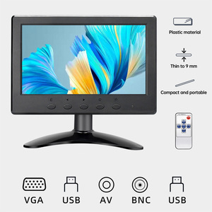 Monitor LCD de computadora de escritorio de 7 pulgadas de tamaño pequeño IPS de 1024x600 con monitor de pantalla táctil de interfaz AV/BNC/VGA/USB - Product Image 2