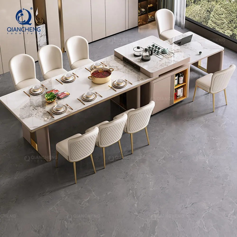 QIANCHENG guangdong fournisseur de meubles de maison de luxe tables îlot extensible table de cuisine bar peu encombrante avec table à rallonge