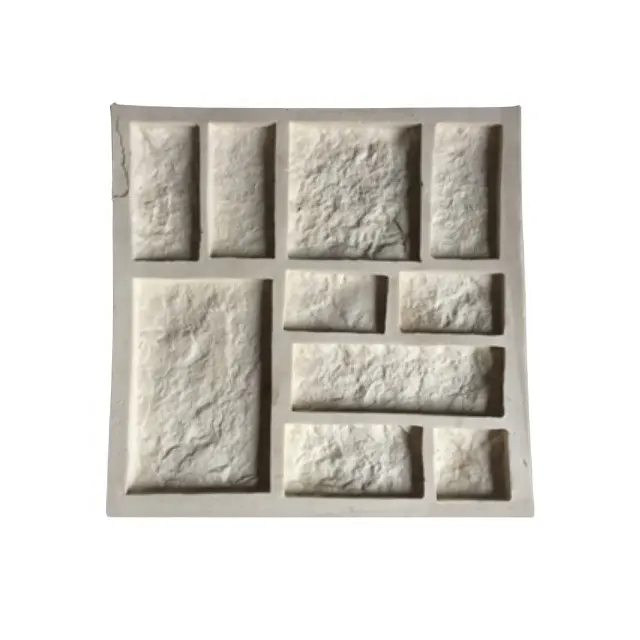 Molde 3D para pedra artificial, molde de silicone durável e diversificado para folheado de pedra artificial, moldes de pedra artificial