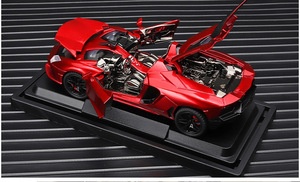 Cabrio spor araba 1:32 Diecast Metal Model ses ve ışık geri çekin oyuncak tekerlekler hediye ile çocuk ölçekli Model arabalar için - Product Image 4