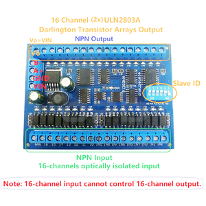 N4D3E16 DC 12V/24V 16-CH-Eingang und 16-Kanal-Ausgang RS485 Modbus RTU-Modul RS485-Fernbedienungsschalter SPS-E/A-Erweiterungs karte N4D3E16 - Product Image 4