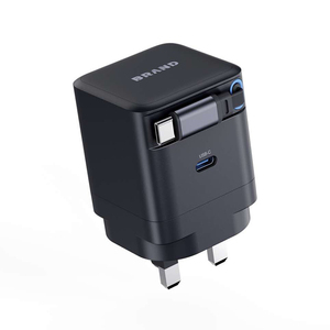 65W GAN Cargador PD de carga rápida 2 puertos 5V/3A Salida 9V/2A Entrada 3a/1.5a/2a/5a Corrientes de Salida 20W 60Hz para uso en computadora portátil Logo - Product Image 2