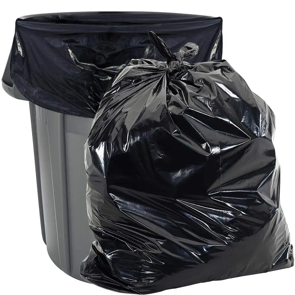 Yüklenici çöp torbaları ucuz baskılı küçük iş için plastik poşetler ağır siyah plastik çöp torbaları