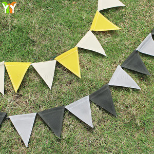 Banderas para acampar al aire libre, 12 Uds., pancarta de lona, banderas de tienda de campaña, cadena multicolor de forma Triangular para fiesta de boda - Product Image 5