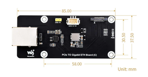 Placa adaptadora de Puerto Raspberry Pi 5 PCIe a Gigabit Ethernet, placa adaptadora dedicada PI5, placa base de soporte transparente acrílica - Product Image 3