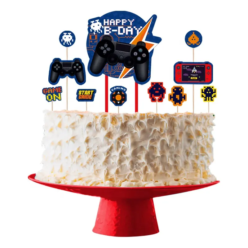 Di vendita caldo di compleanno rifornimenti del partito cake topper gioco su contenitore di caramella di festa di compleanno della decorazione