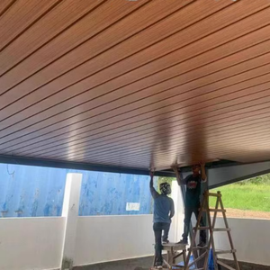 最新建筑材料天花板类型铝假天花板现代铝条天花板瓷砖 - Product Image 4