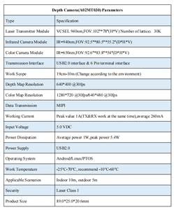 与ROS Linux机器人智能板3D深度相机兼容的高分辨率图像传感器实感深度相机