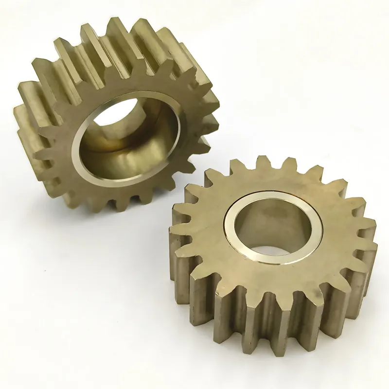 Werks anpassung CNC-Teile Ni-plattiertes verchromtes Zahnrad Kupfer Messing Bronze OEM Stirnrad kegel rad