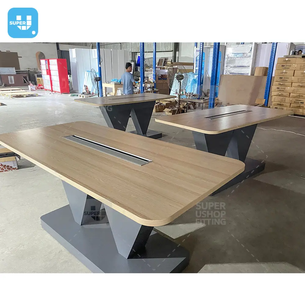 Wooden Counter Retail Mobile Phone Store Furniture Custom Cellphone Accessory Floor Stand Laptop Display Table for Computer