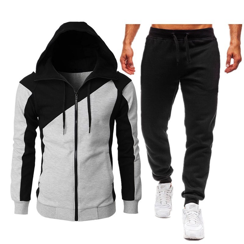 Light gray shirt + black pants