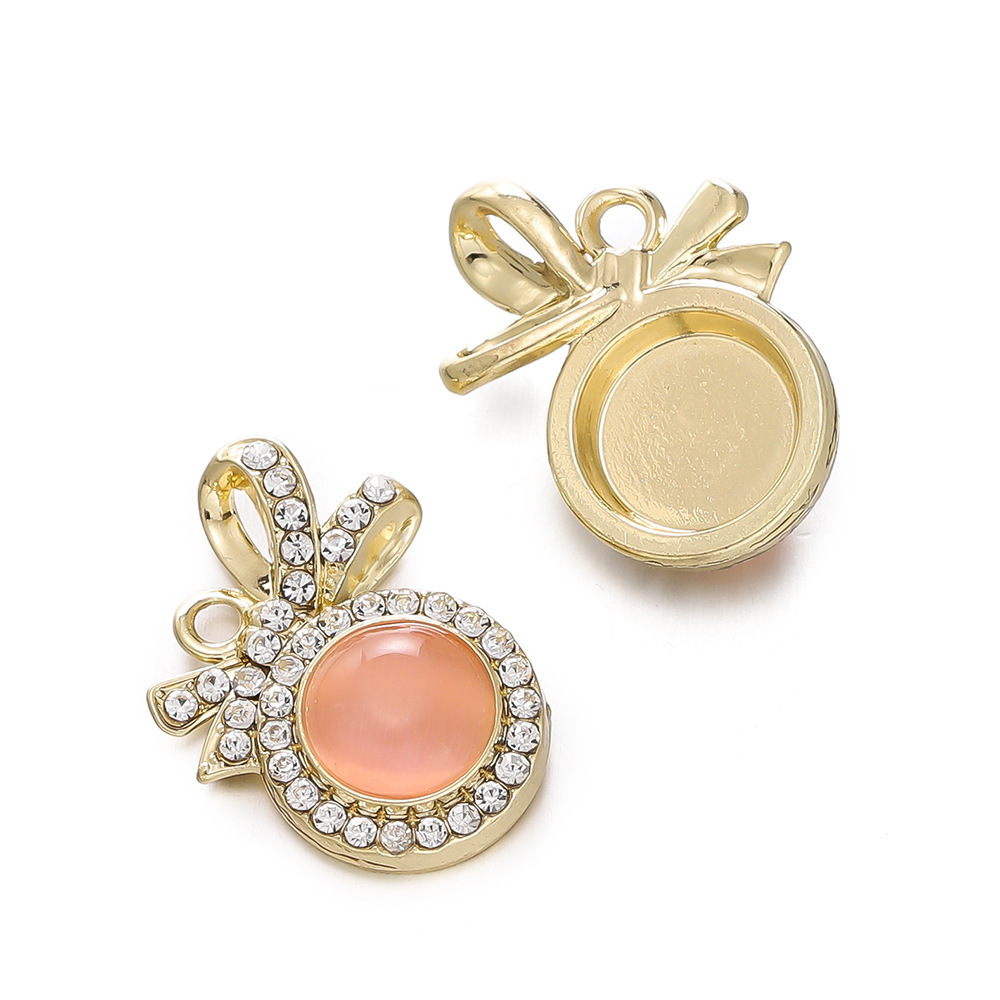 Pendentif Strass Oeil de Chat - Or et Rose