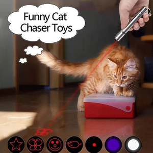 Gatto Laser giocattolo USB ricarica luce LED puntatore torcia ricaricabile UV torcia penna 5 modelli Laser penna gatto giocattoli - Product Image 2