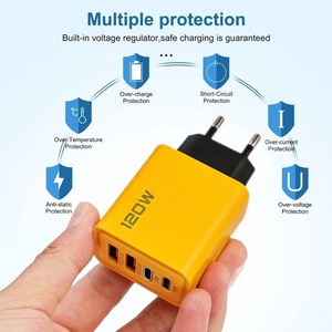 PD 120W hızlı şarj dizüstü bilgisayar adaptörü tipi C çift PD hızlı şarj çift USB şarj QC3.0 5V 2A çok limanlar duvar şarj - Product Image 6