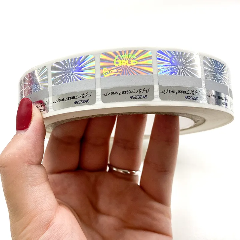 Stampa personalizzata 2D/3D argento olografico adesivo Laser Anti-contraffazione etichetta ologramma Scratch Off etichetta adesivo OEM