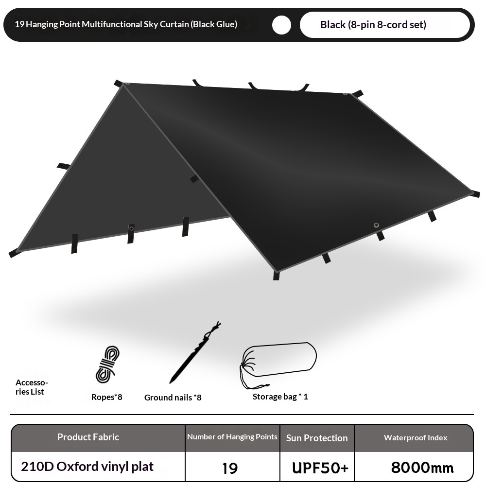 Black adhesive+8 adjustable aluminum nails+8