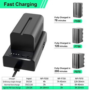 ZGCINE-Adaptador de corriente de salida múltiple, placa adaptadora de batería de carga rápida np-f NP-F550 F750 F970, cargador de batería, salida de D-TAP - Product Image 4